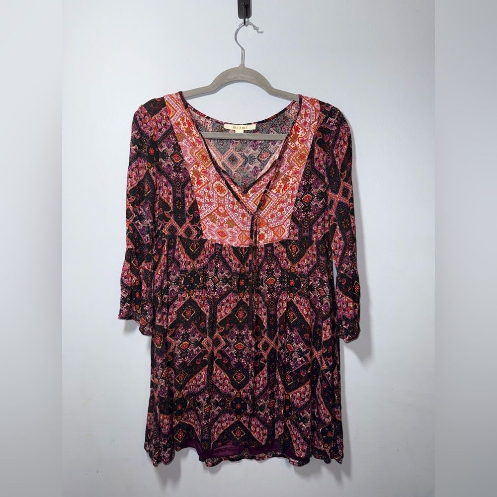 MiAmi Women’s Aztec Bohemian Long Sleeve Tunic/Mini Dress Size XS EUC